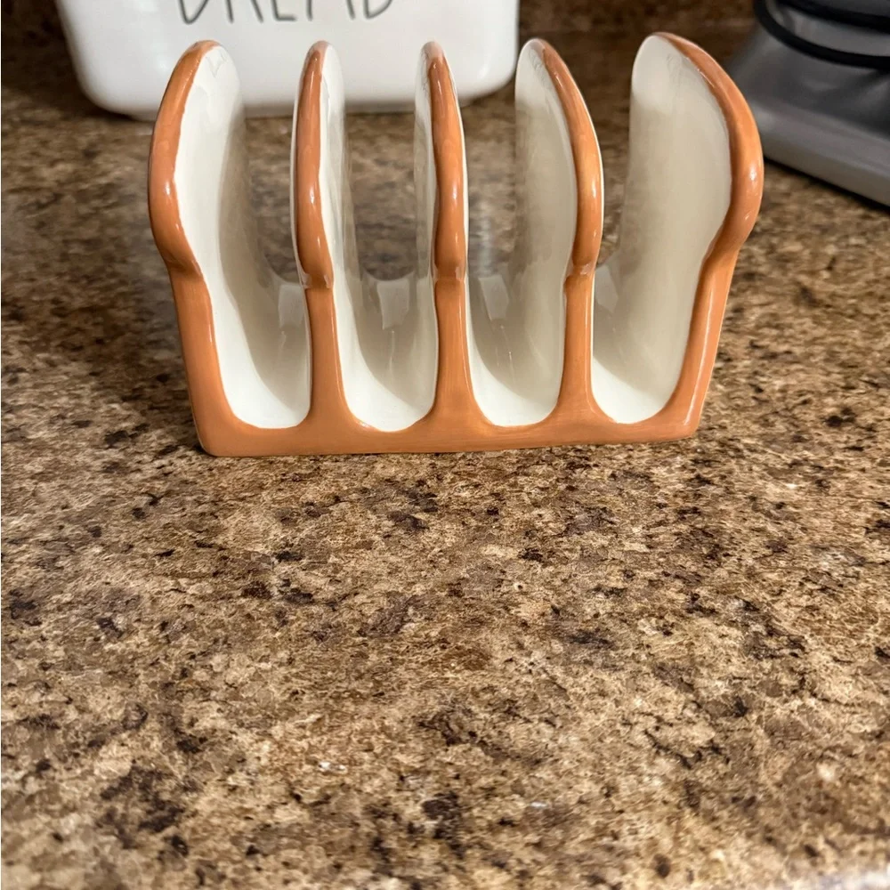 Rae Dunn Ceramic Toast Shaped Holder - Picture 2 of 3